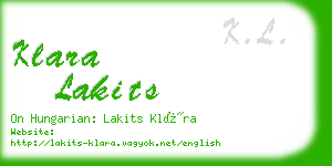 klara lakits business card